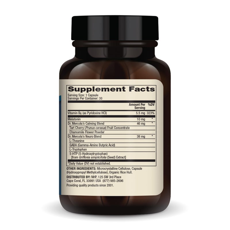 Dr. Mercola Sleep Support with Melatonin, 10 mg Melatonin Per Serving, 30 Servings (30 Capsules), Dietary Supplement, Supports Healthy Sleep and Mental Focus, Non-GMO - Image 2